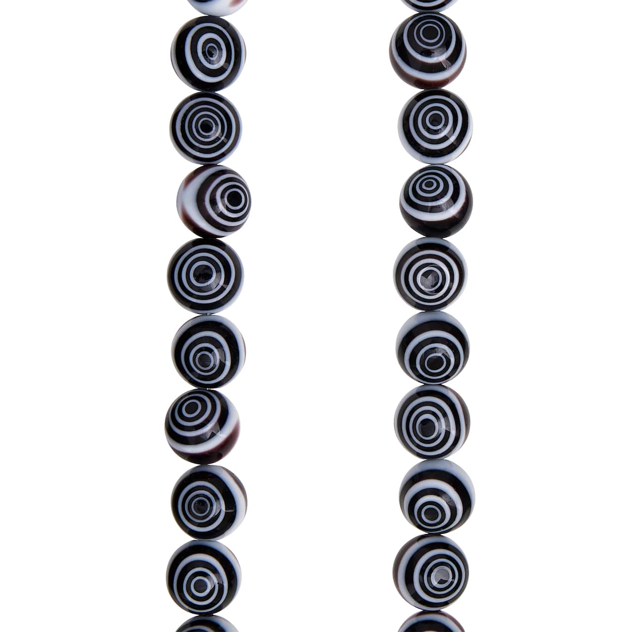 Black &#x26; White Eye-Dot Glass Round Beads, 10mm by Bead Landing&#x2122;